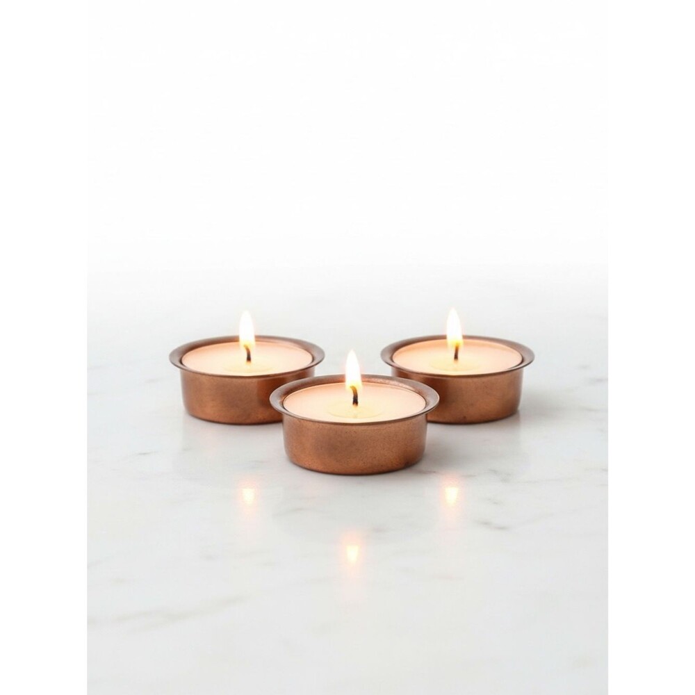 Copper Tealight Candle Holders - Set of 3